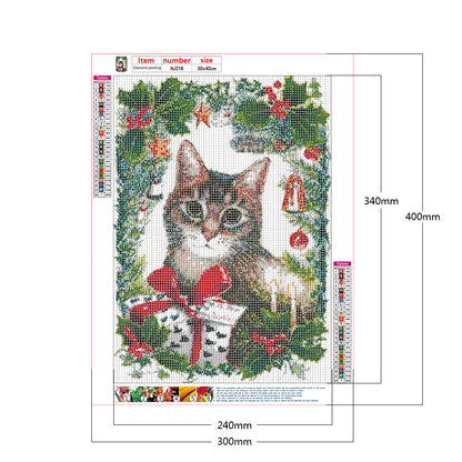 Cat - Full Round Drill Diamond Painting 30*40CM