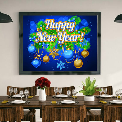 Happy New Year - Full Round Drill Diamond Painting 40*30CM