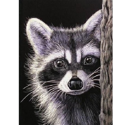 Dog Raccoon - Full Round Drill Diamond Painting 30*40CM