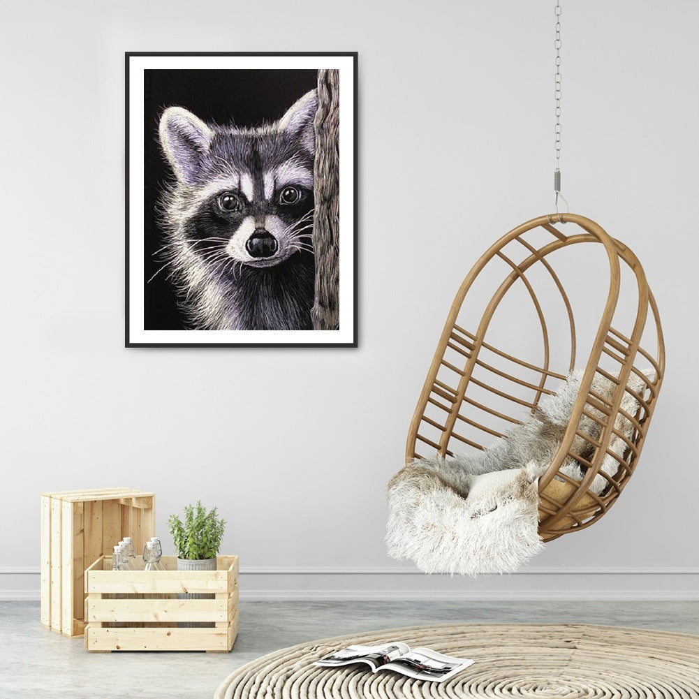 Dog Raccoon - Full Round Drill Diamond Painting 30*40CM