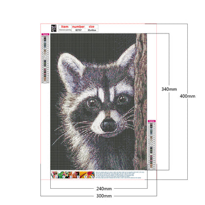 Dog Raccoon - Full Round Drill Diamond Painting 30*40CM