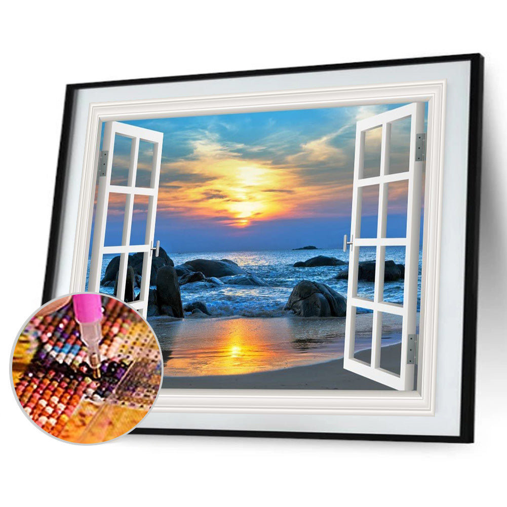 Sea Landscape - Full Round Drill Diamond Painting 40*30CM