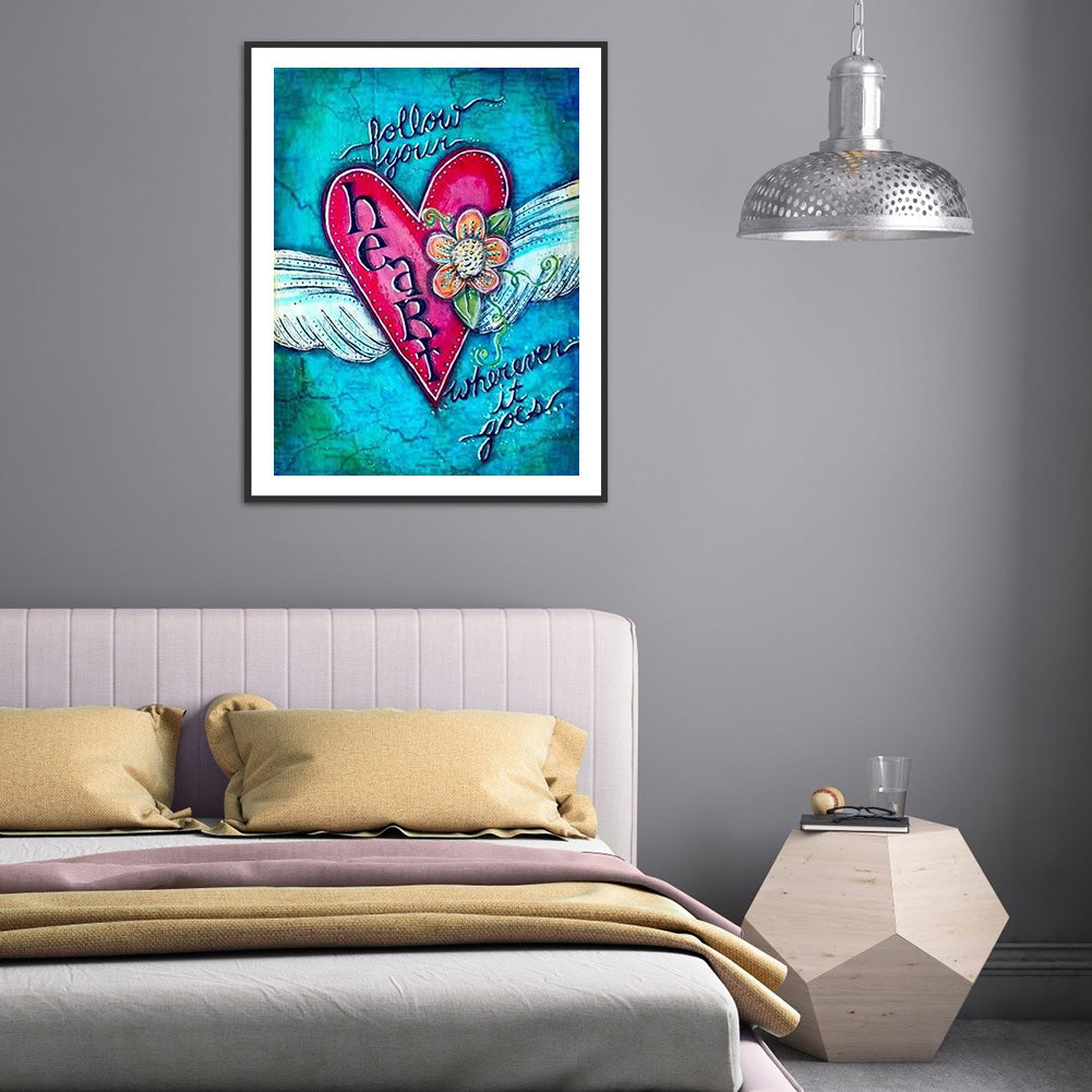 Love Heart - Full Round Drill Diamond Painting 30*40CM