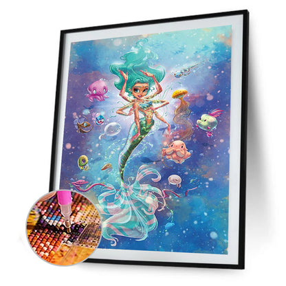 Cartoon Mermaid - Full Square Drill Diamond Painting 30*40CM