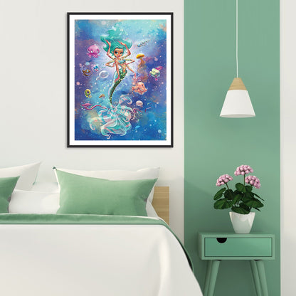 Cartoon Mermaid - Full Square Drill Diamond Painting 30*40CM