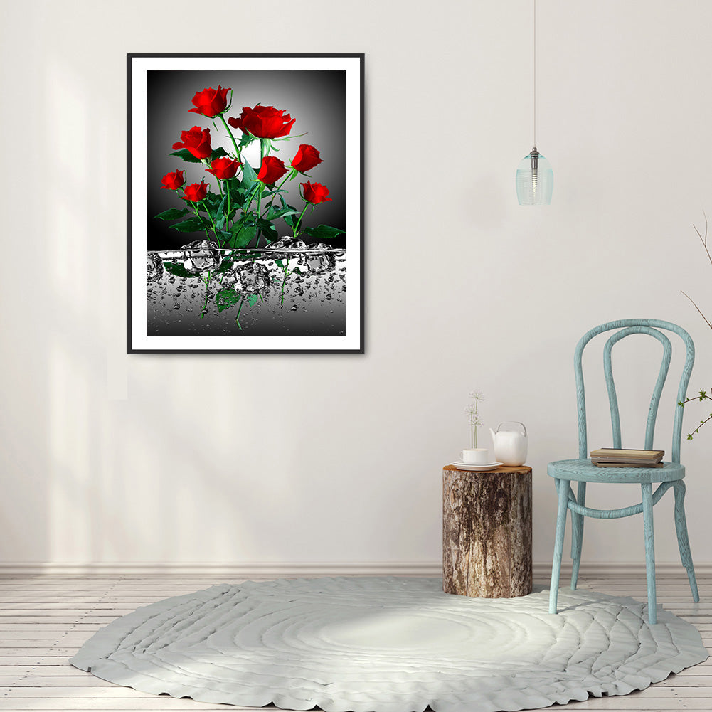 Red Rose - Full Round Drill Diamond Painting 30*40CM