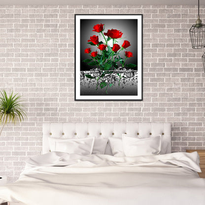 Red Rose - Full Round Drill Diamond Painting 30*40CM