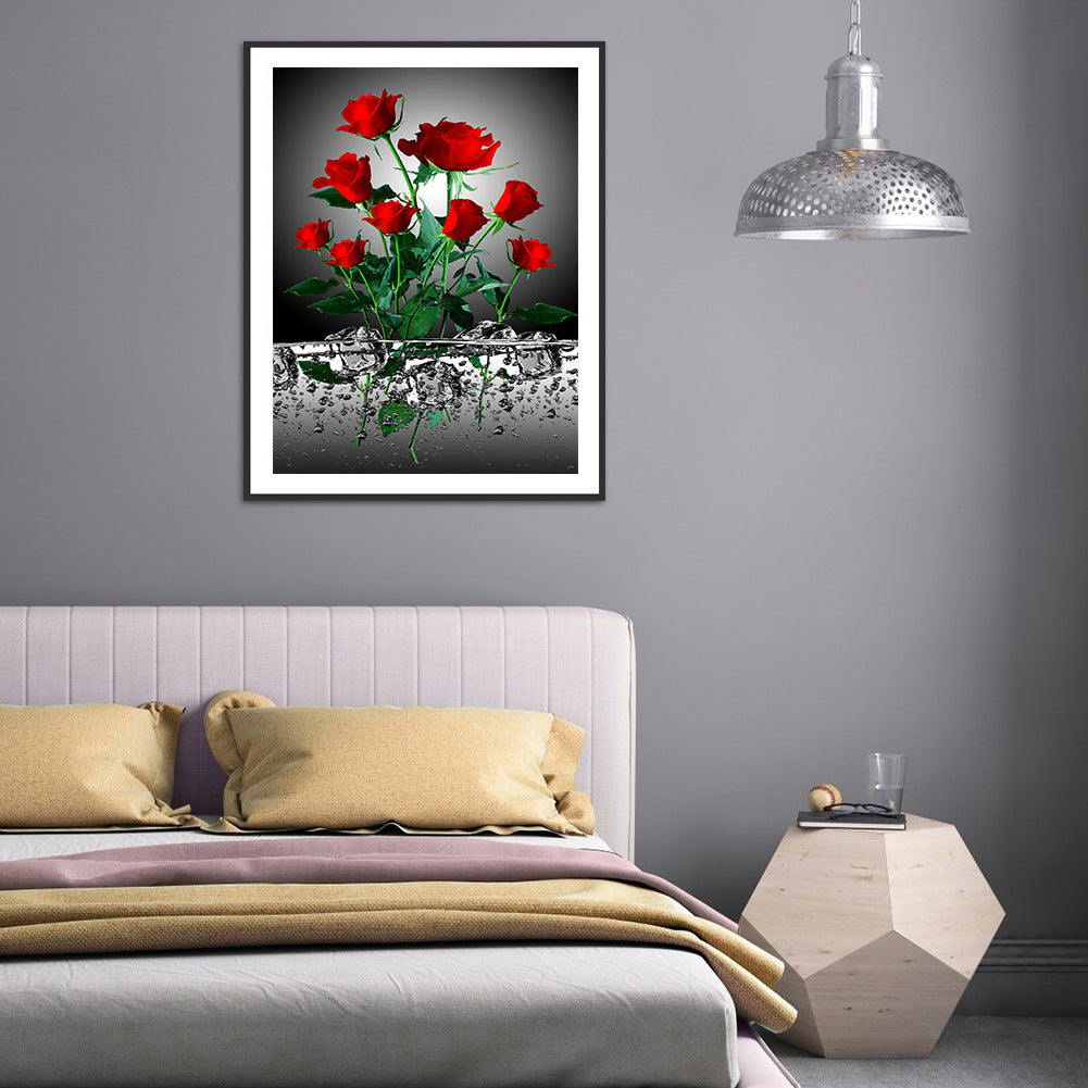 Red Rose - Full Round Drill Diamond Painting 30*40CM