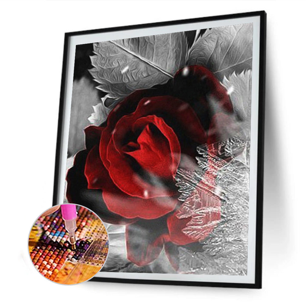 Red Rose - Full Round Drill Diamond Painting 30*40CM