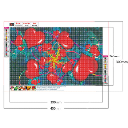Love Heart - Full Round Drill Diamond Painting 45*30CM