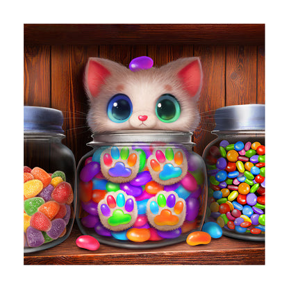 Candy Cat - Full Round Drill Diamond Painting 30*30CM