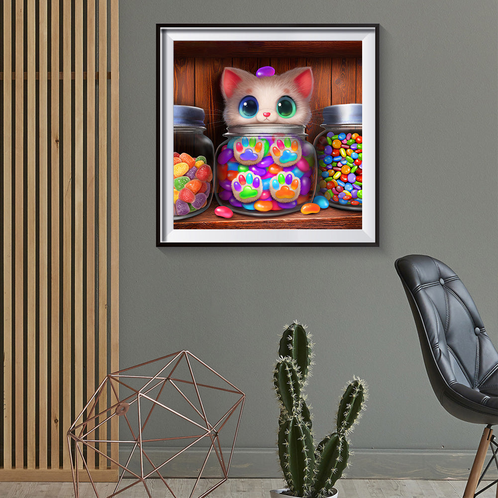 Candy Cat - Full Round Drill Diamond Painting 30*30CM