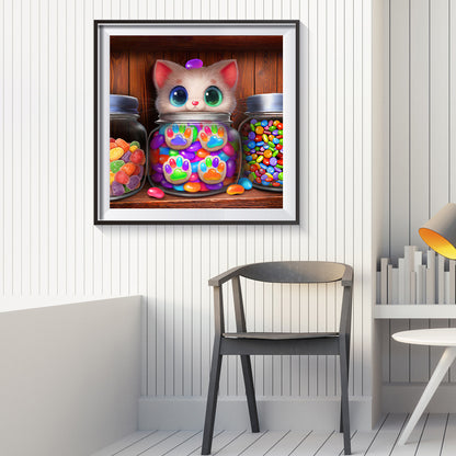 Candy Cat - Full Round Drill Diamond Painting 30*30CM