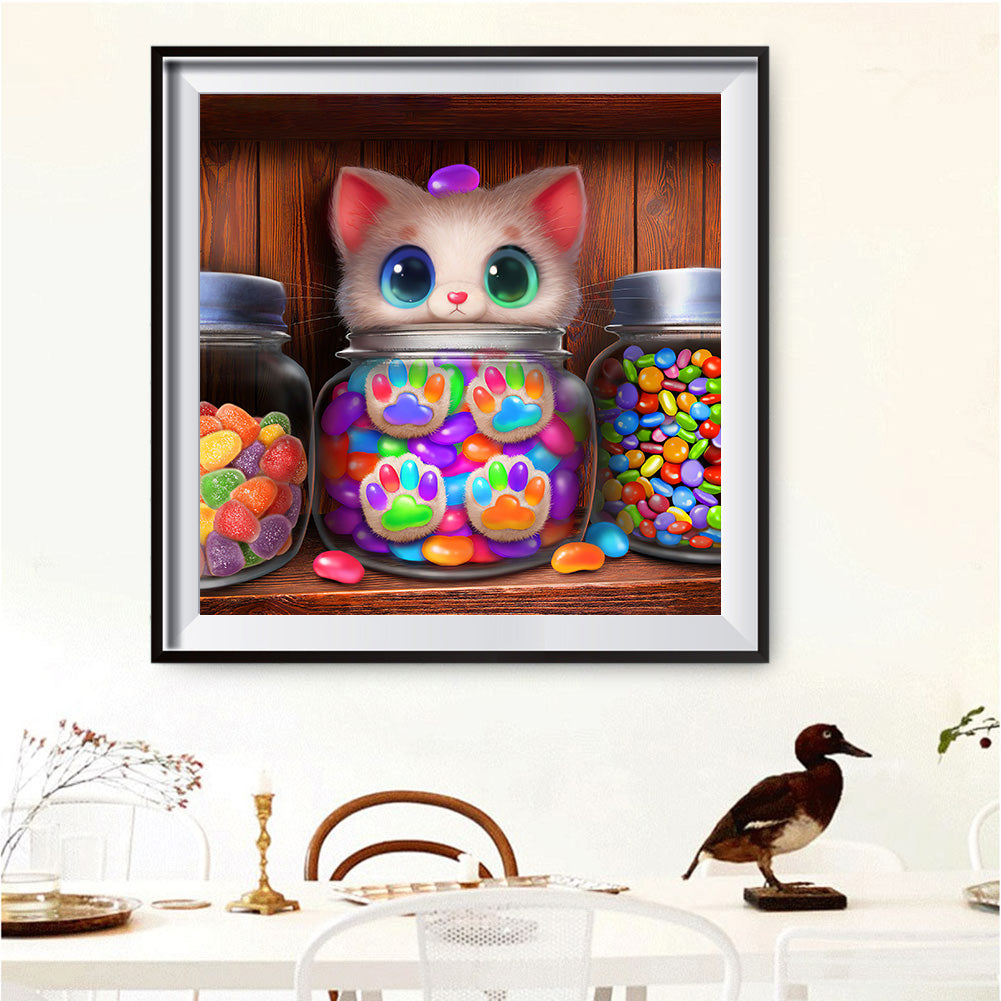 Candy Cat - Full Round Drill Diamond Painting 30*30CM