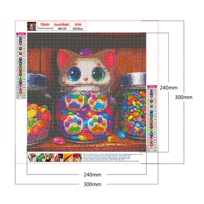 Candy Cat - Full Round Drill Diamond Painting 30*30CM