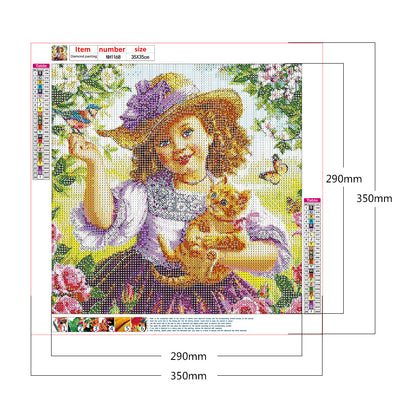 Girl Pet - Full Round Drill Diamond Painting 35*35CM