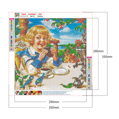 Girl Pet - Full Round Drill Diamond Painting 35*35CM