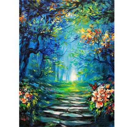 Forest Landscape - Full Round Drill Diamond Painting 30*40CM