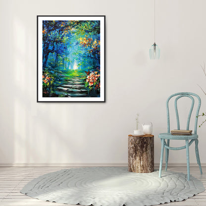 Forest Landscape - Full Round Drill Diamond Painting 30*40CM