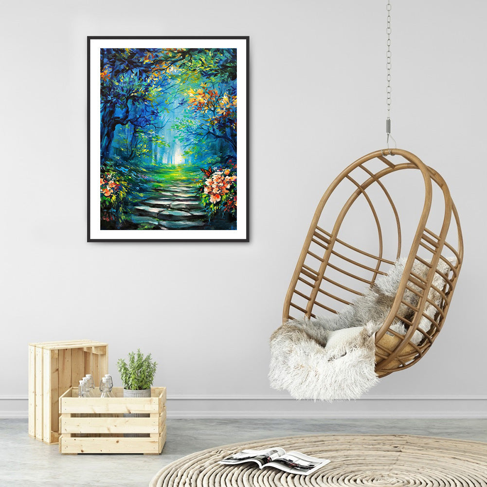 Forest Landscape - Full Round Drill Diamond Painting 30*40CM