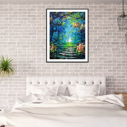 Forest Landscape - Full Round Drill Diamond Painting 30*40CM