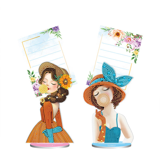 2pcs Diamond Painting Note Holder Valentines Day Gift Card Table Stand Clip