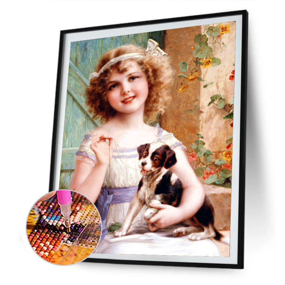 Elegant Girl - Full Round Drill Diamond Painting 30*40CM