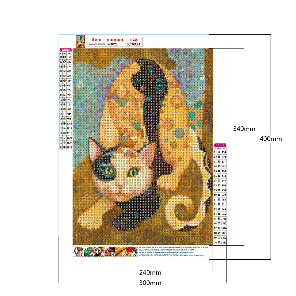 Cat - Full Round Drill Diamond Painting 30*40CM