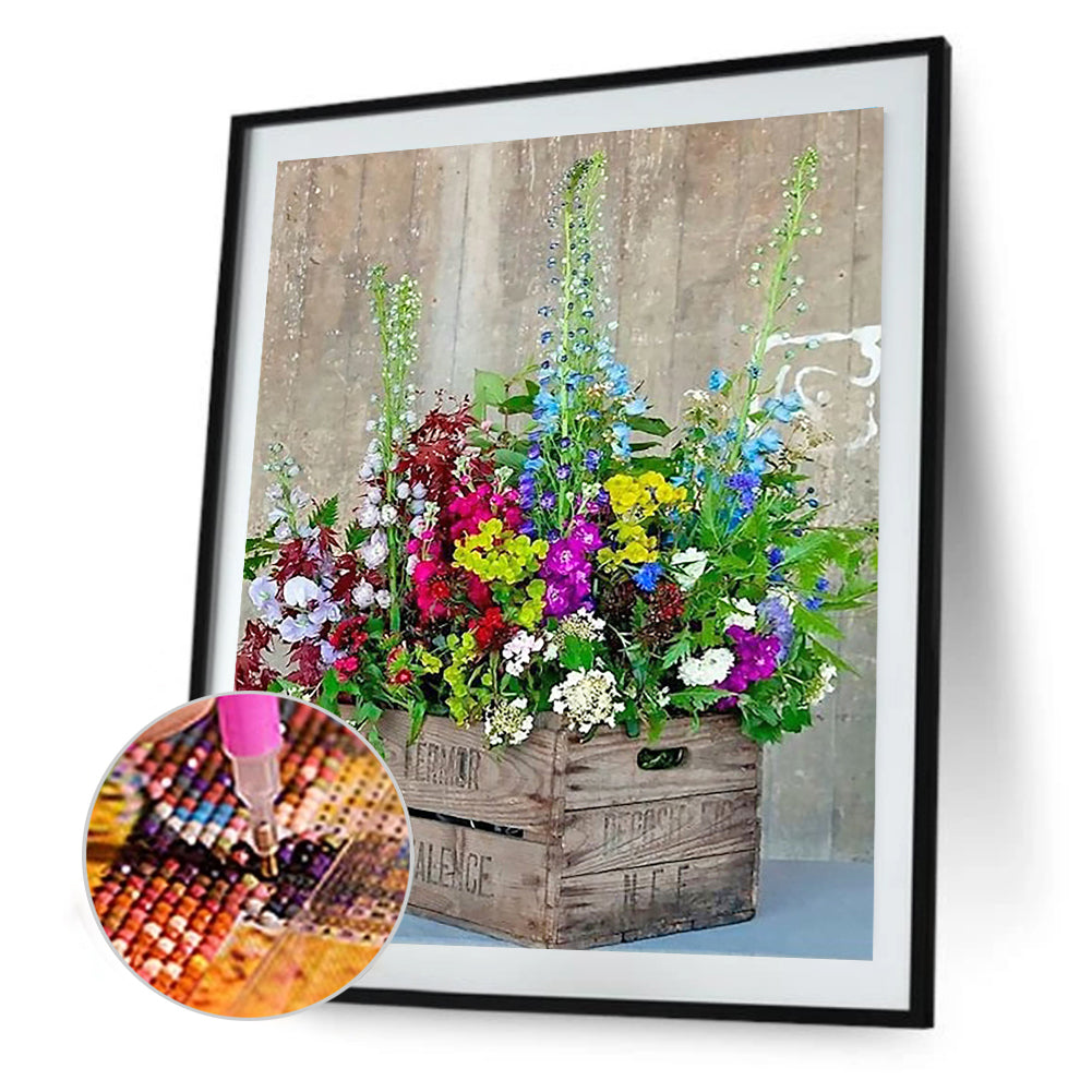 Flower Vase - Full Round Drill Diamond Painting 30*40CM