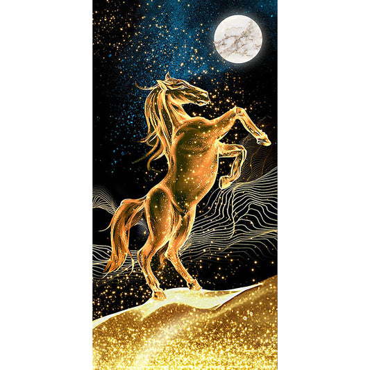 Golden Horse - Full Round Drill Diamond Painting 40*80CM