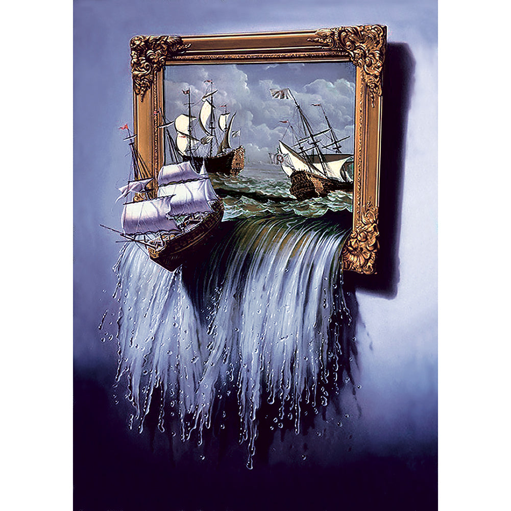 Sailing Waterfall - Full Round Drill Diamond Painting 30*40CM