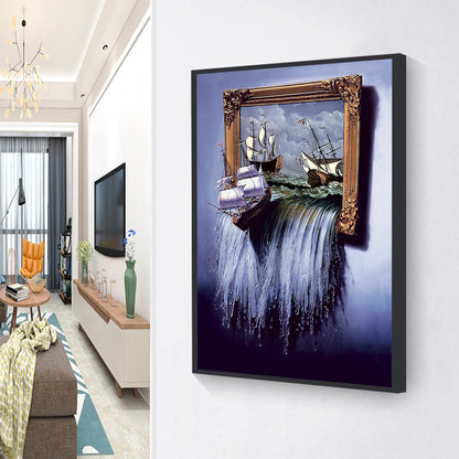 Sailing Waterfall - Full Round Drill Diamond Painting 30*40CM