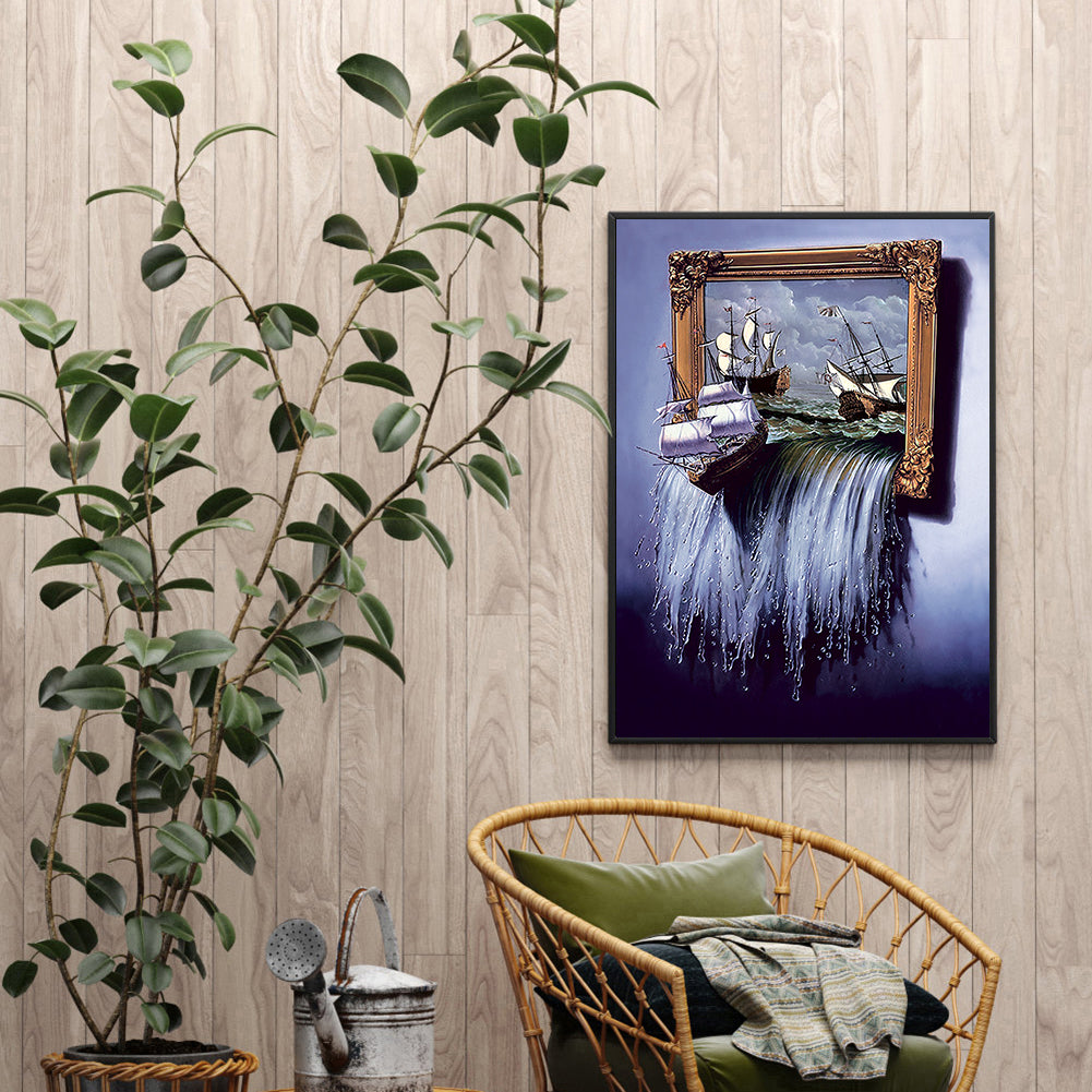 Sailing Waterfall - Full Round Drill Diamond Painting 30*40CM