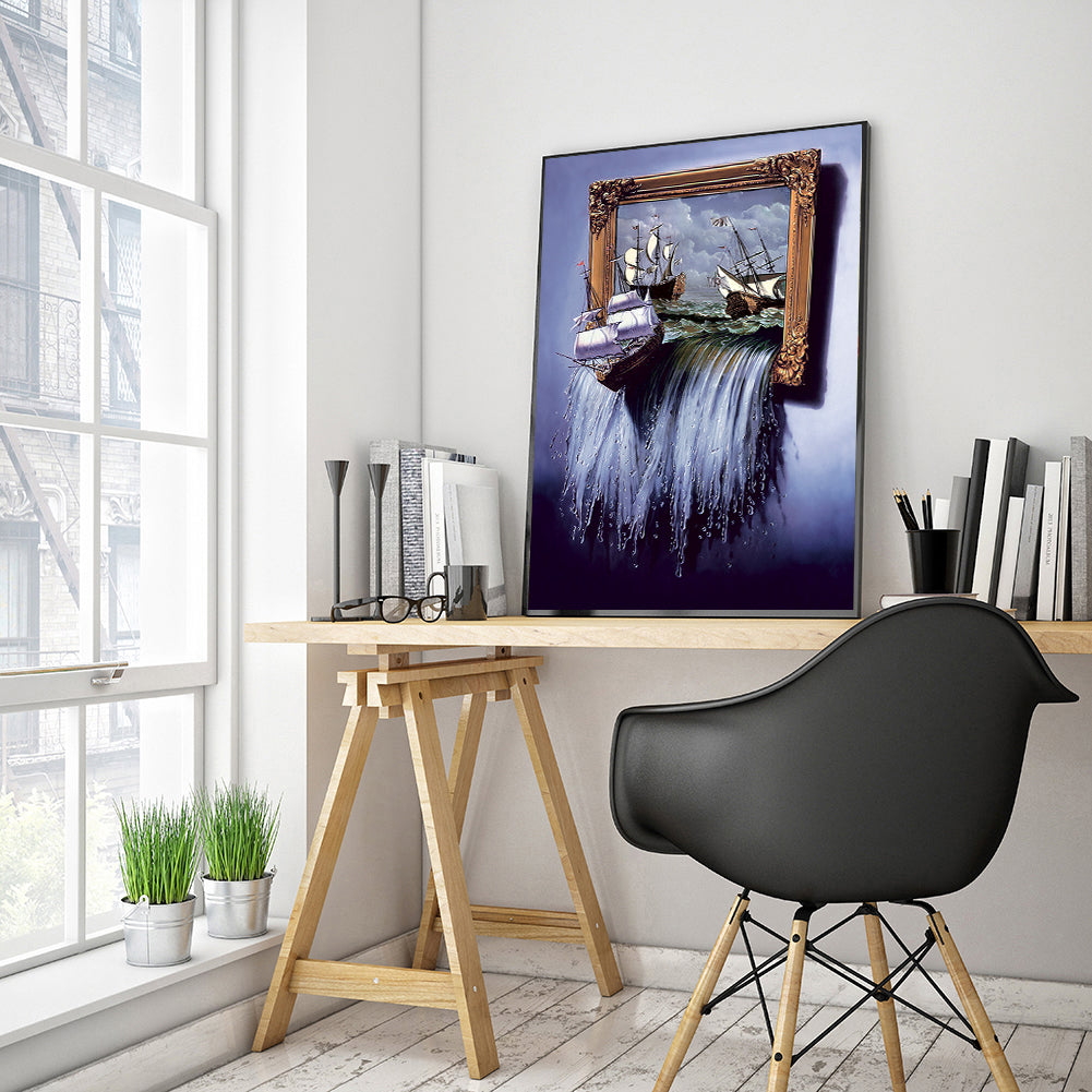 Sailing Waterfall - Full Round Drill Diamond Painting 30*40CM