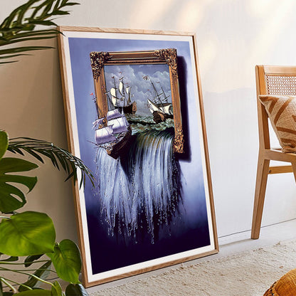 Sailing Waterfall - Full Round Drill Diamond Painting 30*40CM