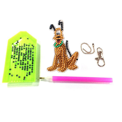 3/4/5pcs Mosaic Diamond Painting Keychain 5D DIY Rhinestone Keyring Pendant