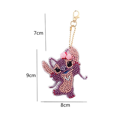 3/4/5pcs Mosaic Diamond Painting Keychain 5D DIY Rhinestone Keyring Pendant