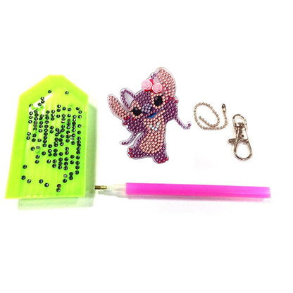 3/4/5pcs Mosaic Diamond Painting Keychain 5D DIY Rhinestone Keyring Pendant