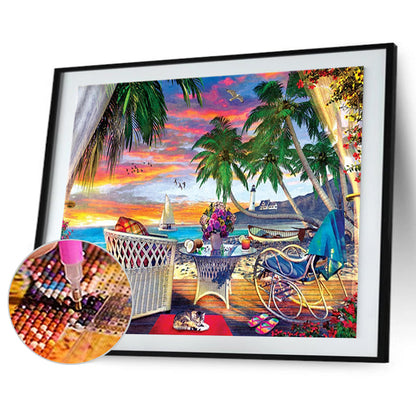 Seaside Scenery - Full Round Drill Diamond Painting 40*30CM