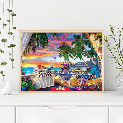 Seaside Scenery - Full Round Drill Diamond Painting 40*30CM