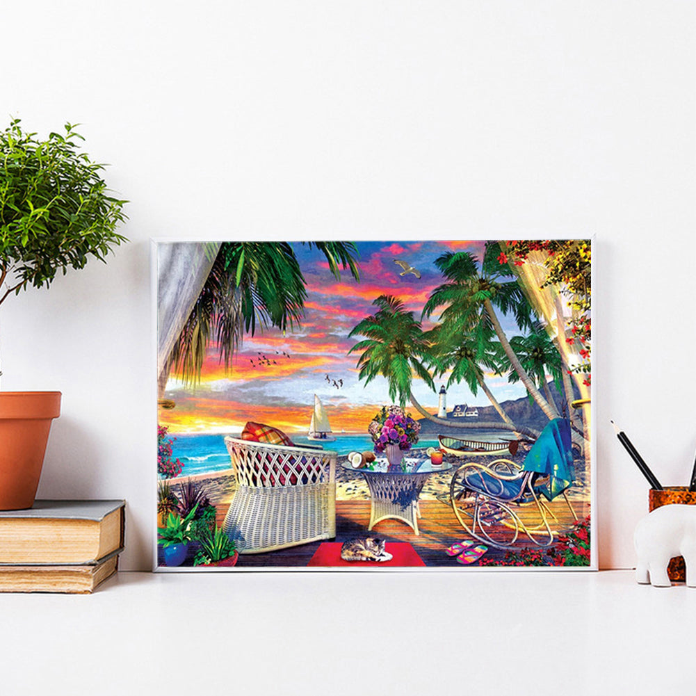 Seaside Scenery - Full Round Drill Diamond Painting 40*30CM