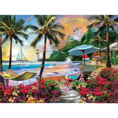 Seaside Scenery - Full Round Drill Diamond Painting 40*30CM