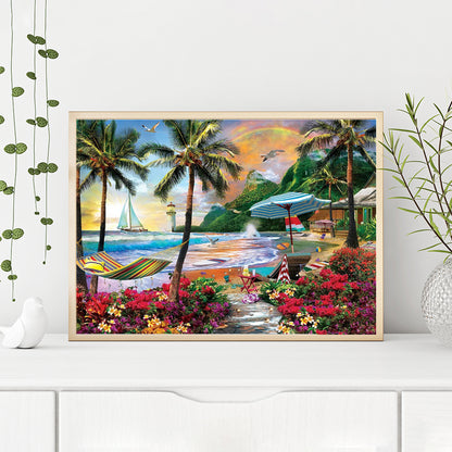 Seaside Scenery - Full Round Drill Diamond Painting 40*30CM