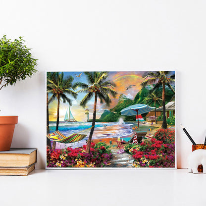 Seaside Scenery - Full Round Drill Diamond Painting 40*30CM