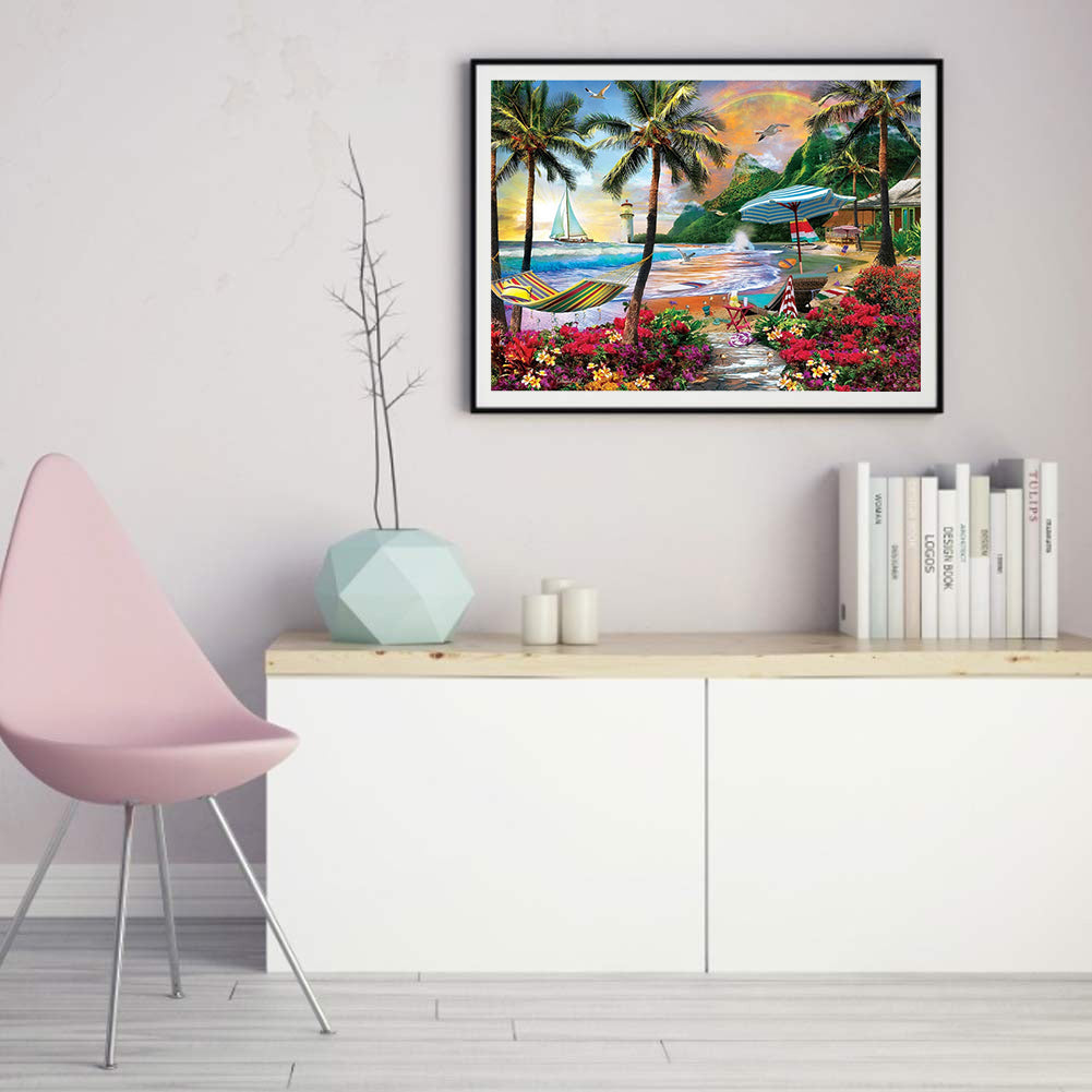 Seaside Scenery - Full Round Drill Diamond Painting 40*30CM