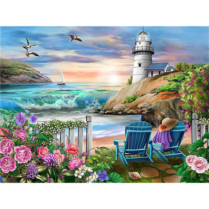 Seaside Scenery - Full Round Drill Diamond Painting 40*30CM