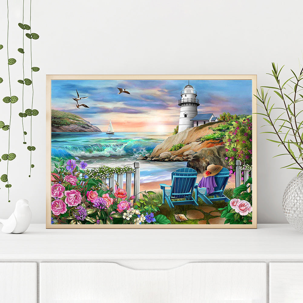 Seaside Scenery - Full Round Drill Diamond Painting 40*30CM