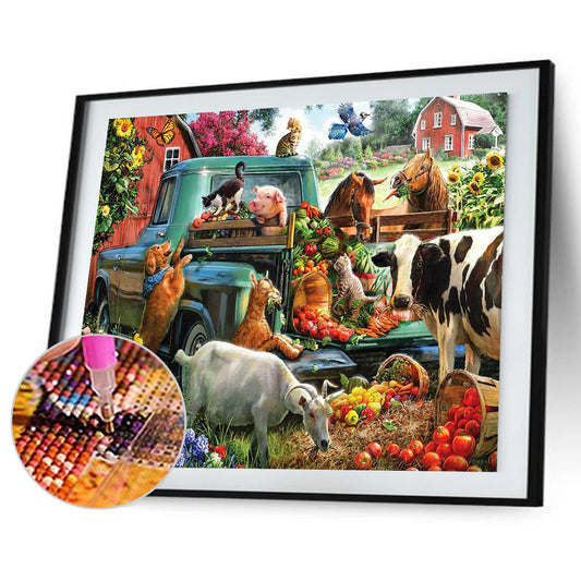 Farm - Full Round Drill Diamond Painting 55*40CM