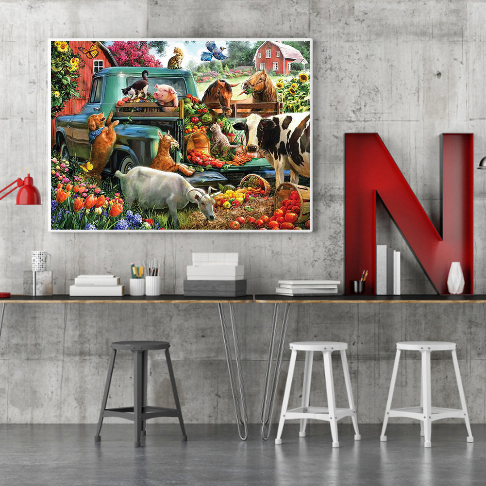 Farm - Full Round Drill Diamond Painting 55*40CM
