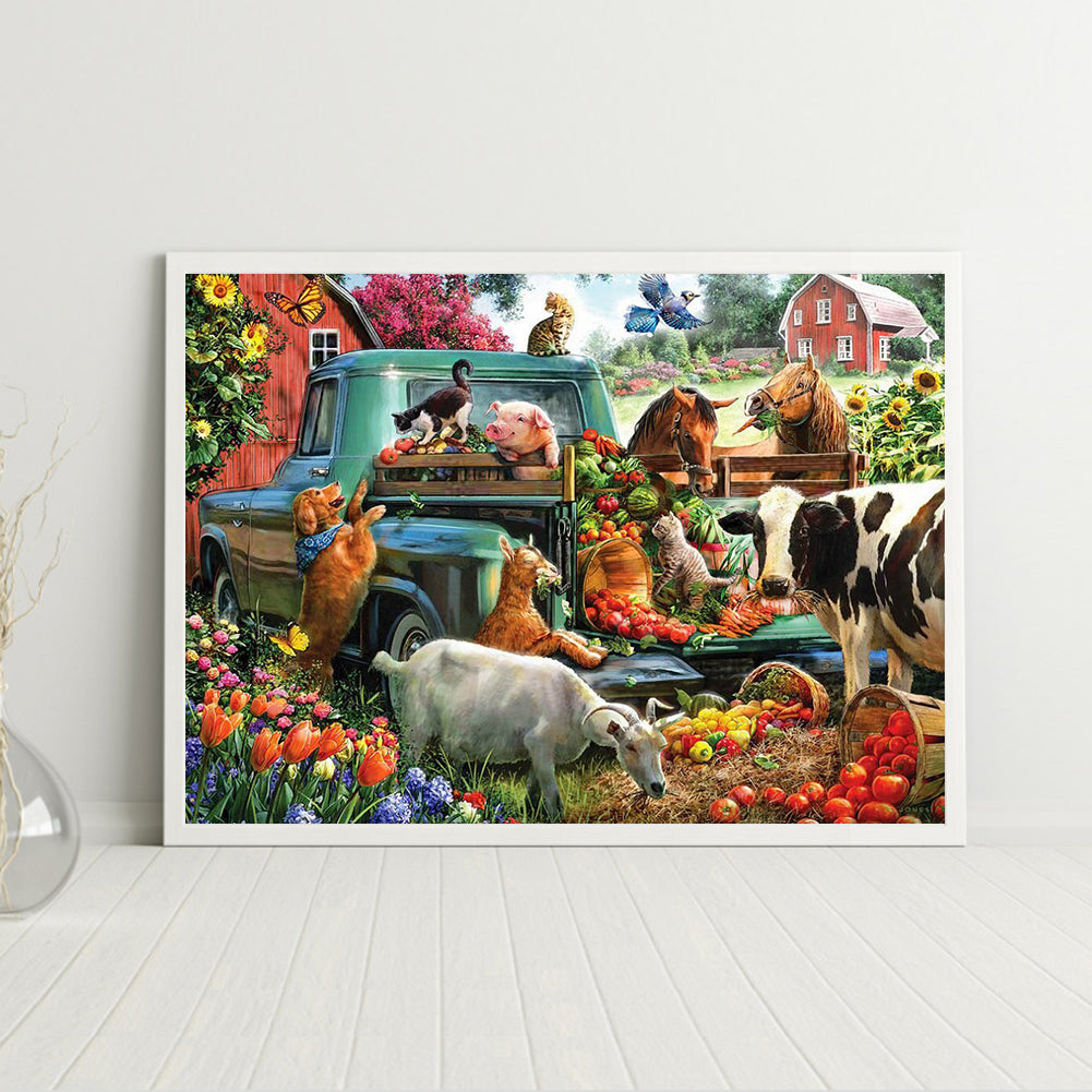 Farm - Full Round Drill Diamond Painting 55*40CM